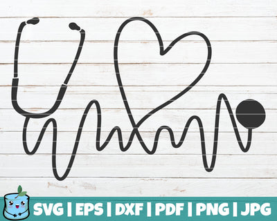 Heart Beat Stethoscope SVG MintyMarshmallows 