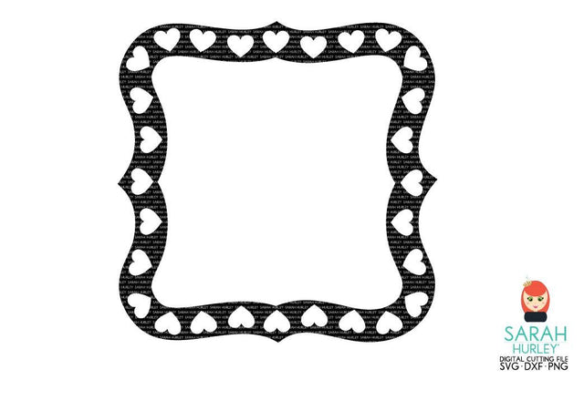 Heart Border Label Frame SVG Sarah Hurley 