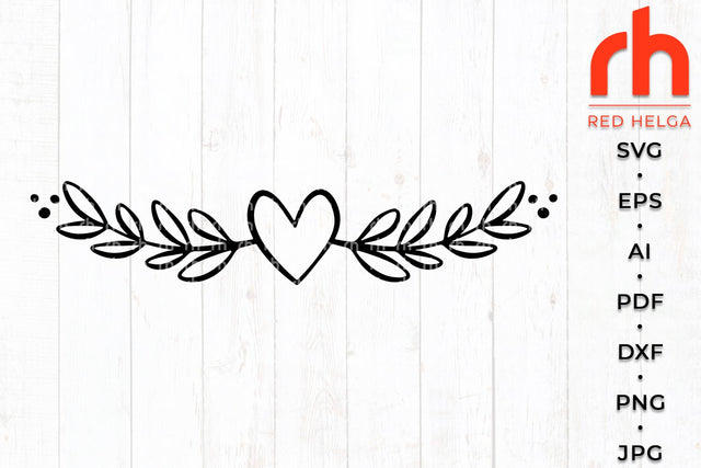 Heart border svg - Heart divider svg - Wedding heart svg SVG RedHelgaArt 