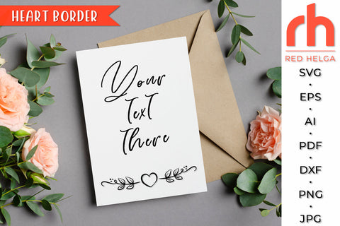 Heart Border SVG - Leaves Divider Cut File SVG RedHelgaArt 