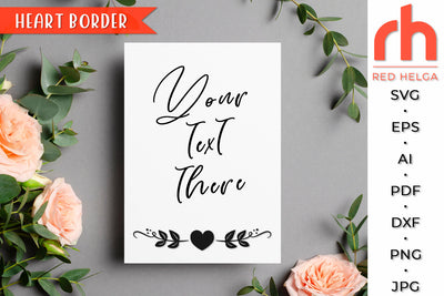 Heart Border SVG - Leaves Divider Cut File SVG RedHelgaArt 