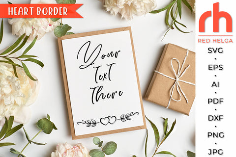 Heart Border SVG - Leaves Divider Cut File SVG RedHelgaArt 