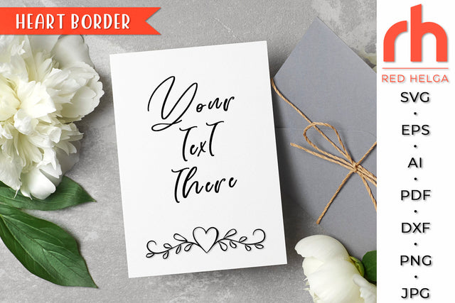 Heart Border SVG - Leaves Wreath Cut File SVG RedHelgaArt 