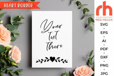 Heart Border SVG - Leaves Wreath Cut File SVG RedHelgaArt 