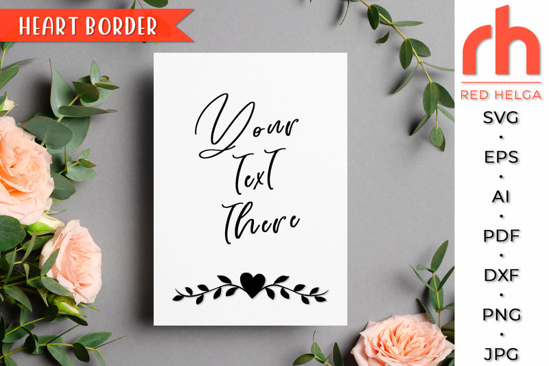 Heart Border SVG - Leaves Wreath Cut File SVG RedHelgaArt 