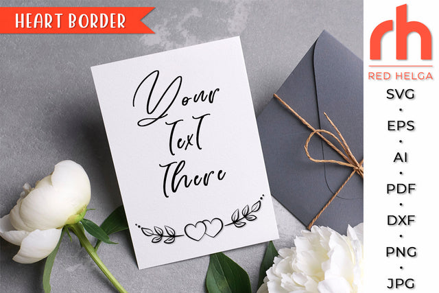 Heart Border SVG - Leaves Wreath Cut File SVG RedHelgaArt 