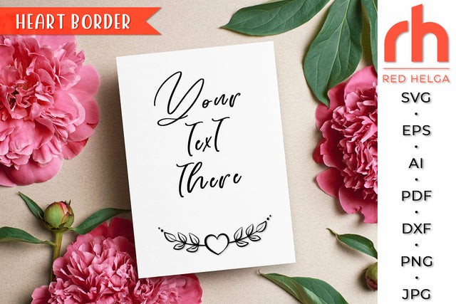 Heart Border SVG - Leaves Wreath Cut File SVG RedHelgaArt 