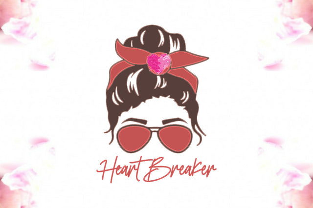 Heart Breaker Messy Bun Valentine Sublimation Jagonath Roy 