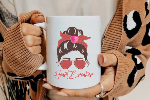 Heart Breaker Messy Bun Valentine Sublimation Jagonath Roy 