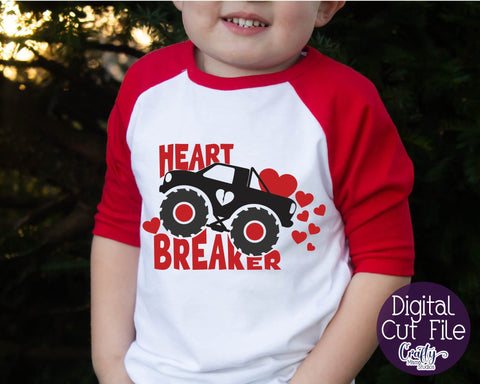 Heart Breaker Svg - Monster Truck - Valentines Day Svg SVG Crafty Mama Studios 