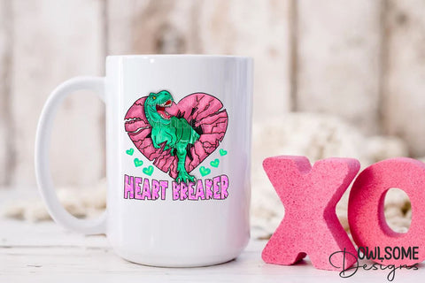 Heart Breaker T-Rex Valentine PNG Sublimation Owlsome.Designs 