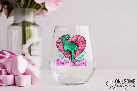Heart Breaker T-Rex Valentine PNG Sublimation Owlsome.Designs 