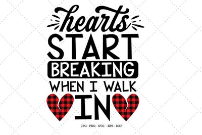 Heart Breaker, Valentine's Day Svg, Toddler Boy, Funny Valentine, Valentines Saying, Funny Valentine's, Sign Making Svg SVG SVG Digital Designer 