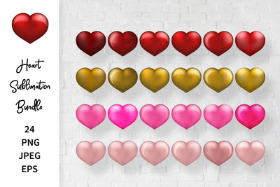 Heart bundle. 24 Sublimation hearts set. Sublimation LaBelezoka 