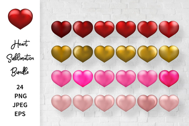 Heart bundle. 24 Sublimation hearts set. Sublimation LaBelezoka 