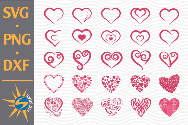 Heart Bundle SVG, PNG, DXF Digital Files Include SVG SVGStoreShop 