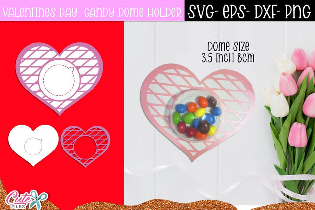 Heart Candy Dome SVG Cut File | Valentines day SVG Paper Cut SVG Cute files 