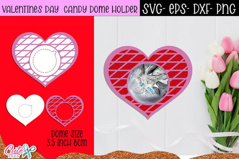 Heart Candy Dome SVG Cut File | Valentines day SVG Paper Cut SVG Cute files 