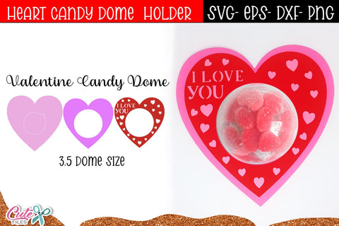 Heart Candy Dome SVG | Valentines day Treats SVG Cute files 