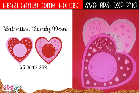 Heart Candy Dome SVG | Valentines day Treats SVG Cute files 