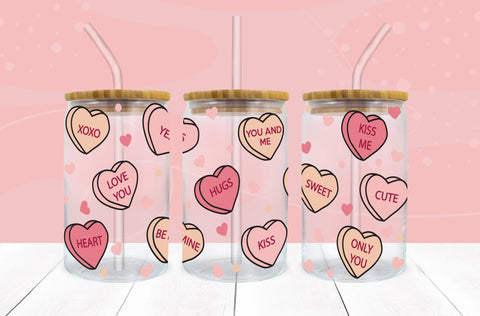 Heart Candy SVG PNG 16 oz Libbey Glass Can Wrap SVG Freeling Design House 