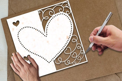Heart card cover papercut 2 - svg eps png ai pdf SVG zafrans studio 
