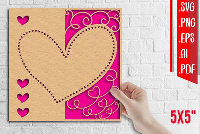 Heart card cover papercut 2 - svg eps png ai pdf SVG zafrans studio 
