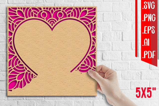 Heart card cover papercut 3 - svg eps png ai pdf SVG zafrans studio 