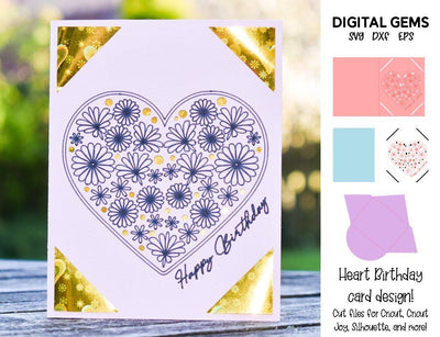 Heart card design SVG Digital Gems 