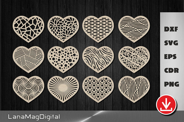 Heart coasters svg, Wedding decor, Valentine day cut file SVG LanaMagDigital 