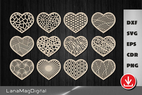 Heart coasters svg, Wedding decor, Valentine day cut file SVG LanaMagDigital 