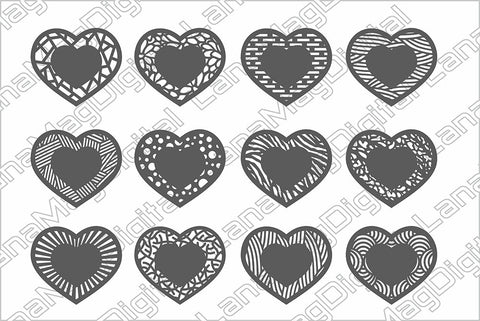 Heart coasters svg Wedding decor Valentine day cut file SVG LanaMagDigital 