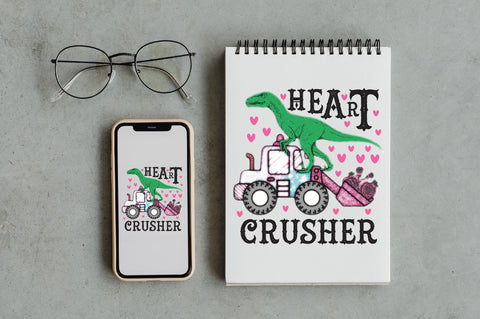 Heart Crusher Dinosaur Valentine PNG Sublimation Jagonath Roy 