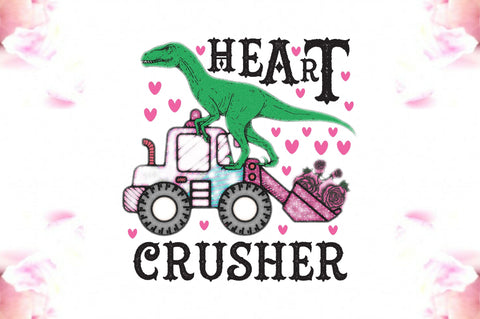 Heart Crusher Dinosaur Valentine PNG Sublimation Jagonath Roy 