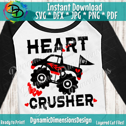 Heart Crusher Monster truck SVG DynamicDimensionsDesign 