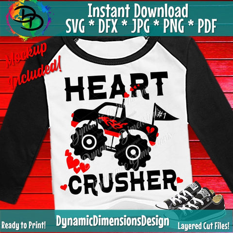 Heart Crusher Monster truck SVG DynamicDimensionsDesign 