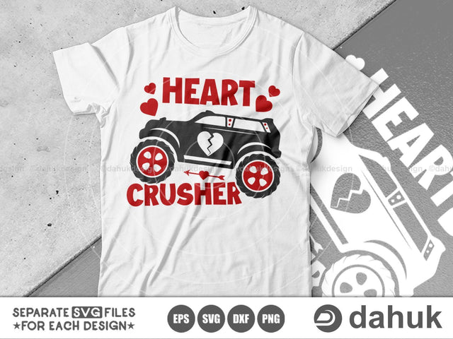 Heart Crusher SVG, Valentine's Day SVG, Valentine svg, Valentine Design, Cut file, for silhouette, svg, eps, dxf, png SVG dahukdesign 