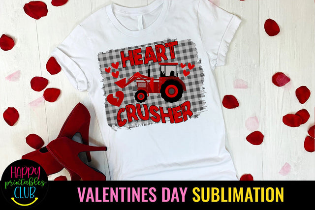 Heart Crusher Valentines Day Sublimation Design PNG Sublimation Happy Printables Club 