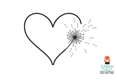 Heart Dandelion Frame SVG Sarah Hurley 