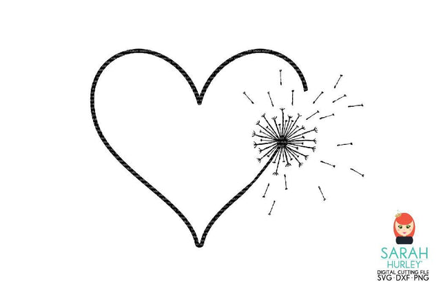 Heart Dandelion Frame SVG Sarah Hurley 