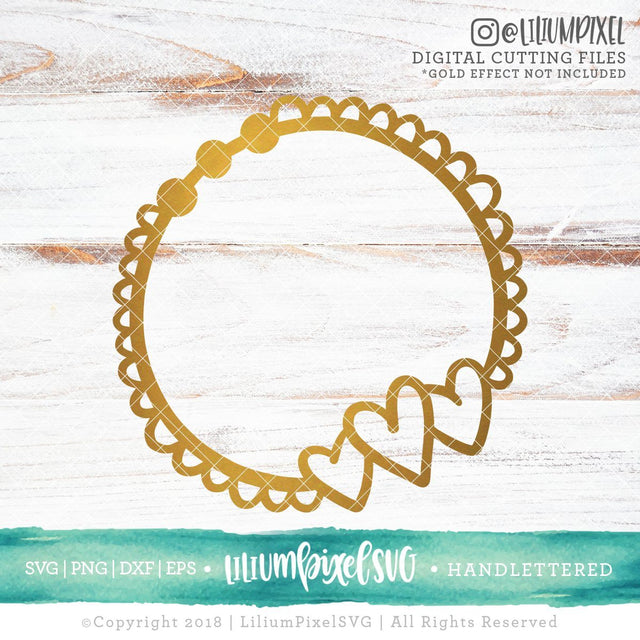 Heart Doily Monogram SVG Lilium Pixel SVG 