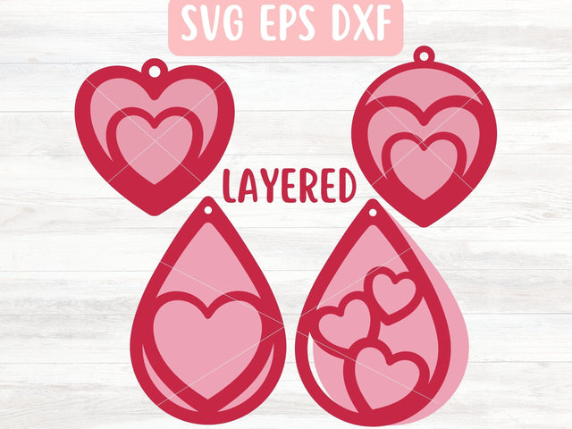 Heart Earring SVG Bundle for Cricut, Silhouette, or Glowforge SVG Apple Grove Designs 
