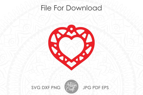 Heart earring SVG, laser cut files, Geometric earrings SVG Artisan Craft SVG 
