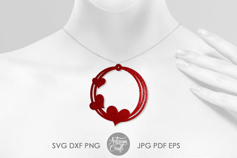 Heart Earring SVG, Laser cut files, Messy circle SVG Artisan Craft SVG 