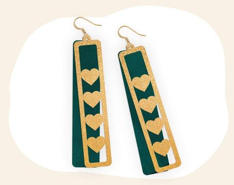 Heart Earring svg, Leather earring svg, Valentine earring svg, love earring svg, love svg, Earring cut file, heart svg, rectangle earring SVG CutLeafSvg 