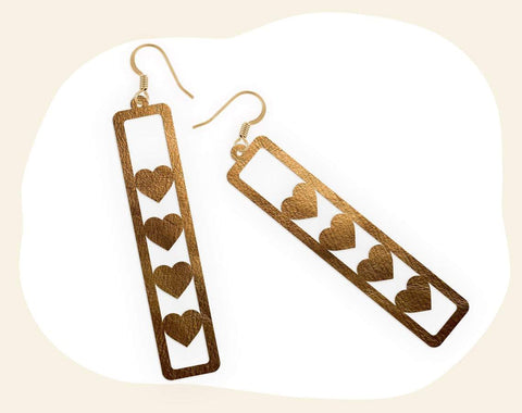 Heart Earring svg, Leather earring svg, Valentine earring svg, love earring svg, love svg, Earring cut file, heart svg, rectangle earring SVG CutLeafSvg 