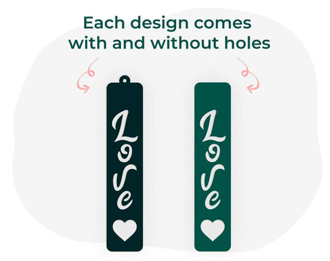 Heart Earring svg, Leather earring svg, Valentine earring svg, love earring svg, love svg, Earring cut file, heart svg, rectangle earring SVG CutLeafSvg 