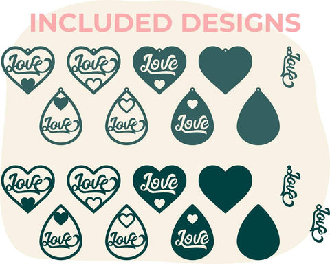 Heart Earring svg, Valentine earring svg, Leather earring svg, love earring svg, love svg, Earring cut file, Teardrop earring svg, heart svg SVG CutLeafSvg 