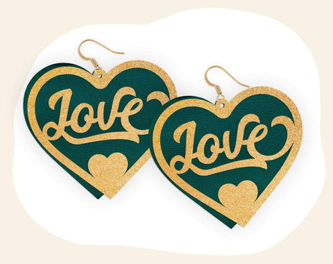 Heart Earring svg, Valentine earring svg, Leather earring svg, love earring svg, love svg, Earring cut file, Teardrop earring svg, heart svg SVG CutLeafSvg 