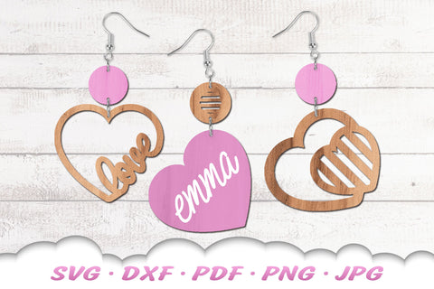Heart Earrings SVG Bundle | Valentines Day SVG SVG Cloud9Design 